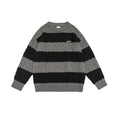 Round neck sweater loose and thick knit sweater