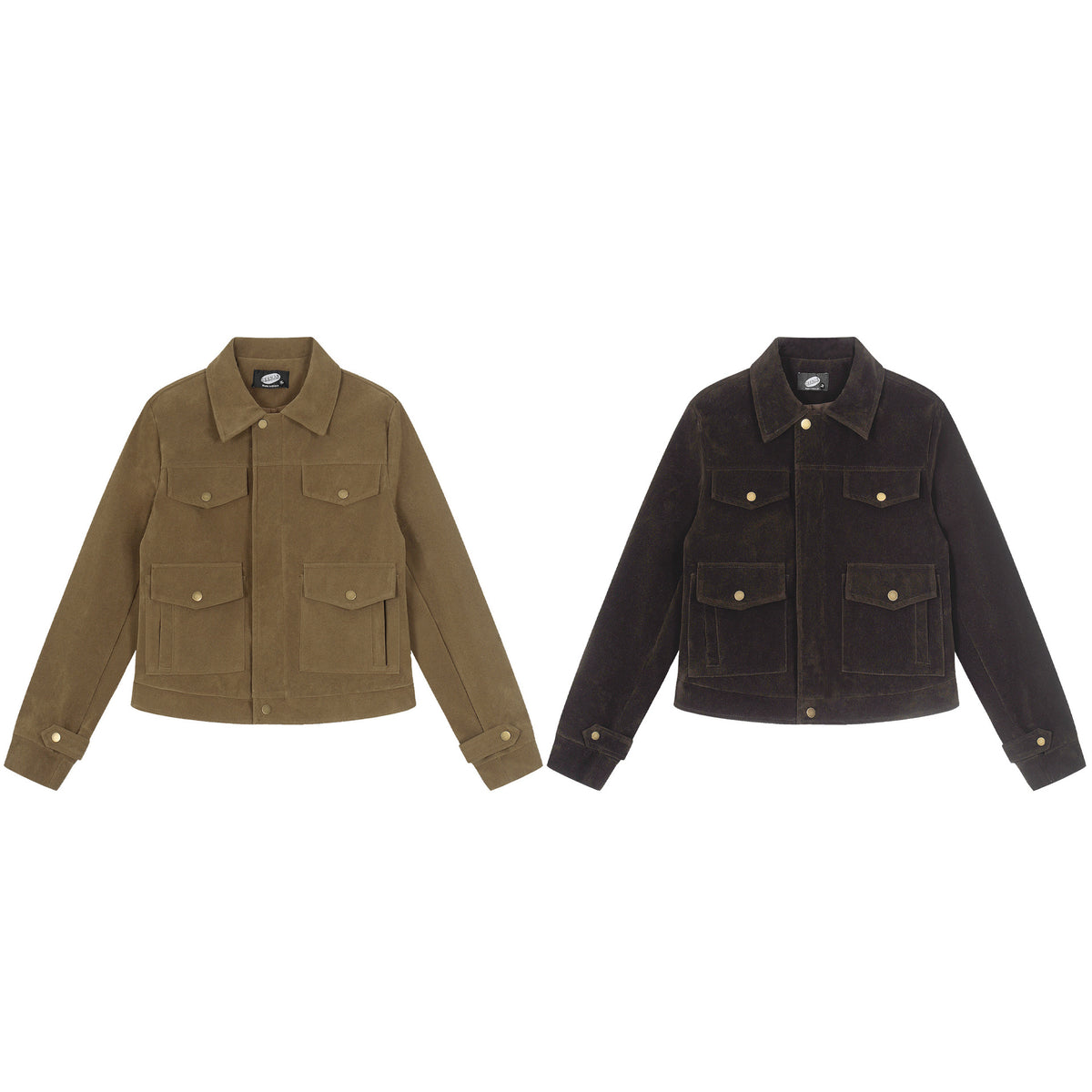 Suede collar shoulder short jacket for women