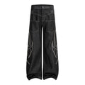 Wide leg denim pants