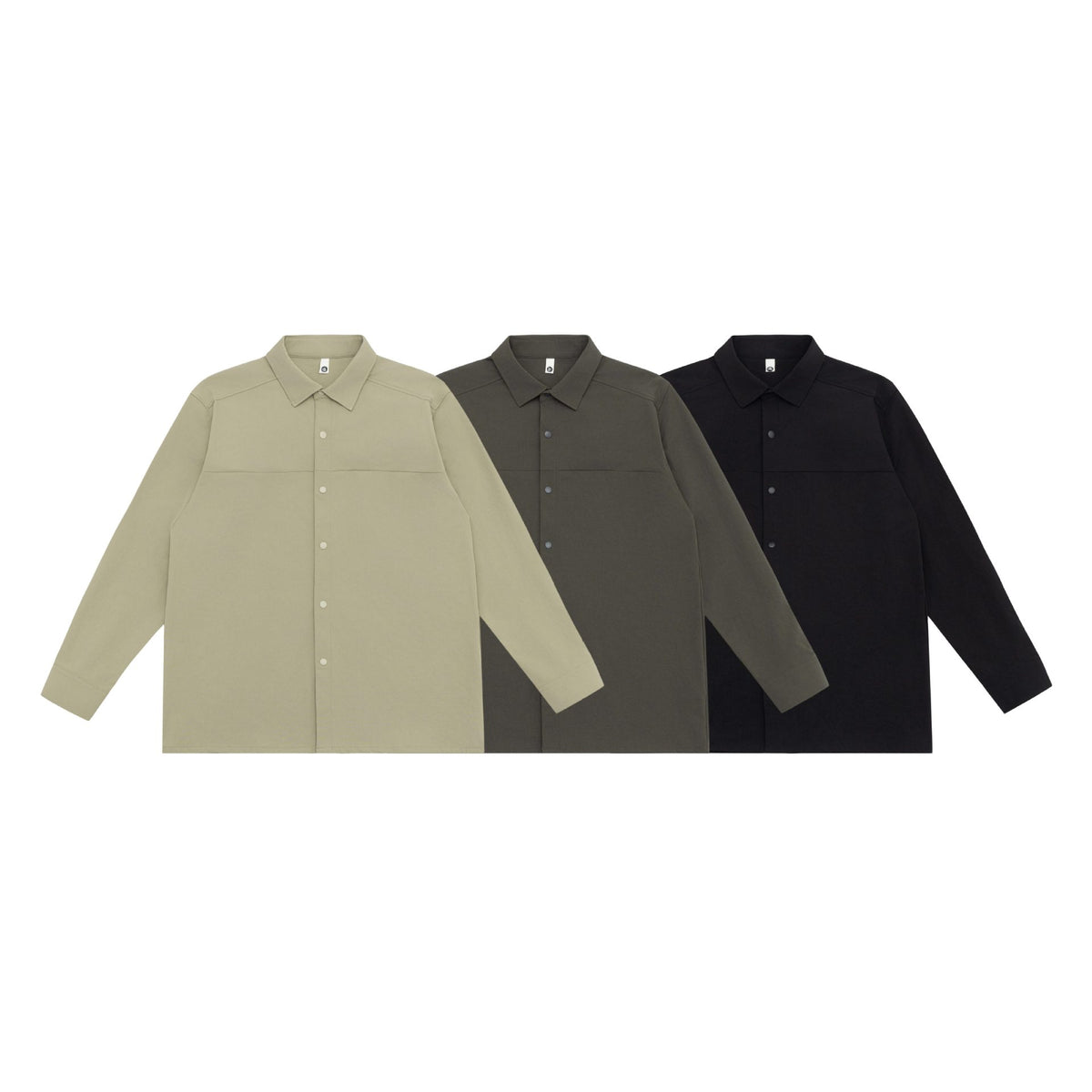 Utility Single-breasted Button-up Shirt for Men, Commuter Turn-down Collar Shirt