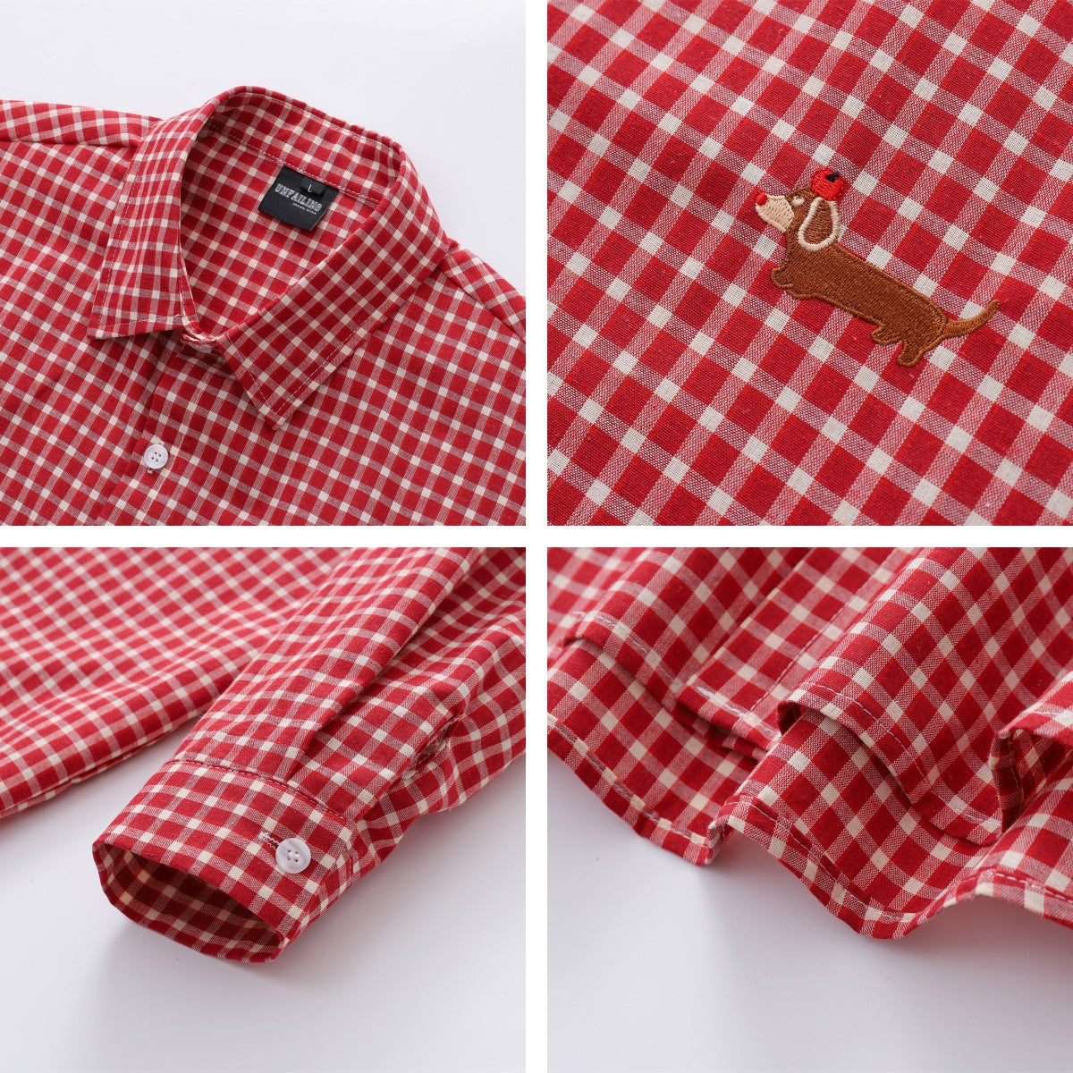 Red checkered long sleeved shirt