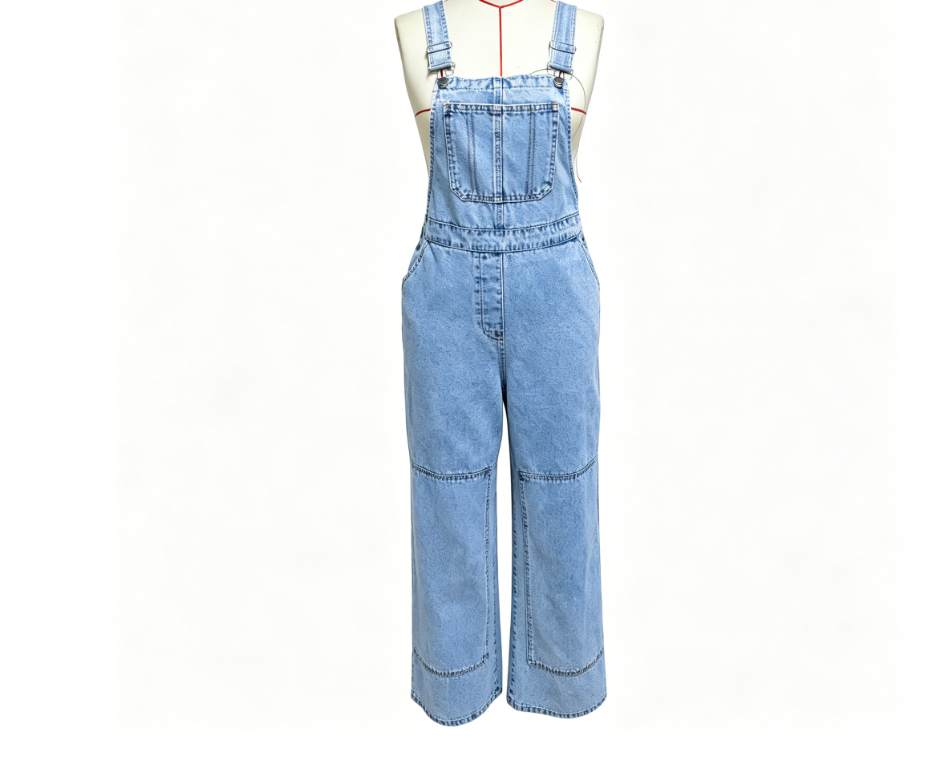 Women's denim long overalls