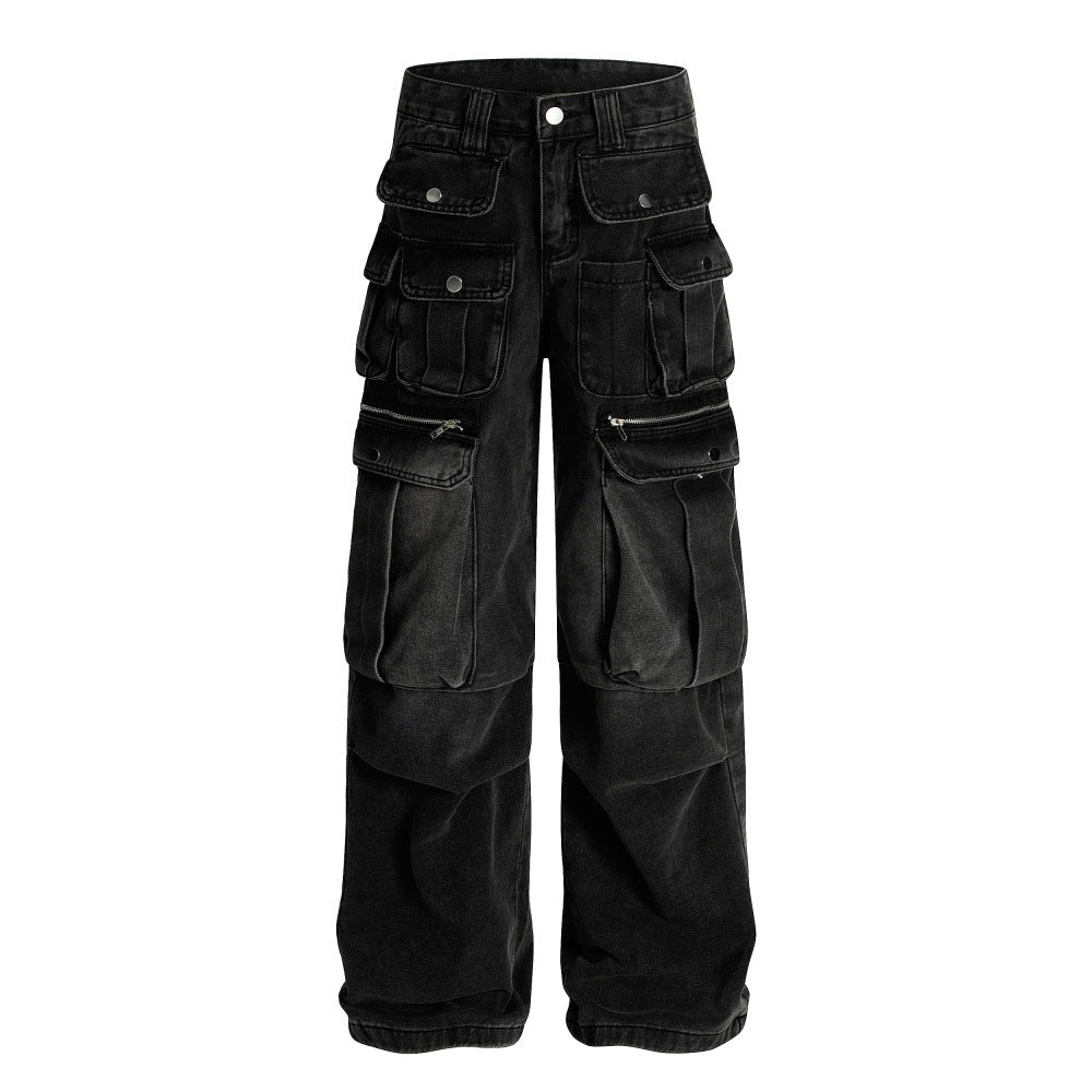 Multi pocket denim pants