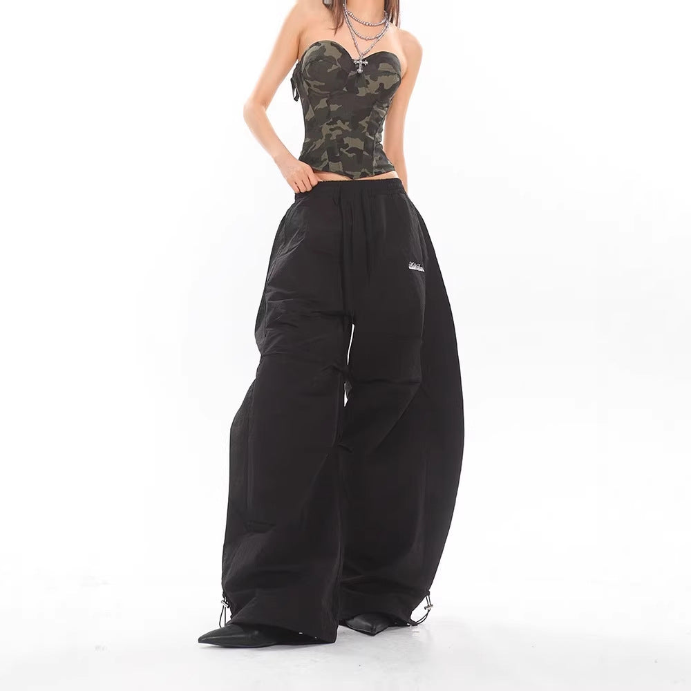 Pants Women Loose Pleated Design Casual Wide Leg Knife Pants