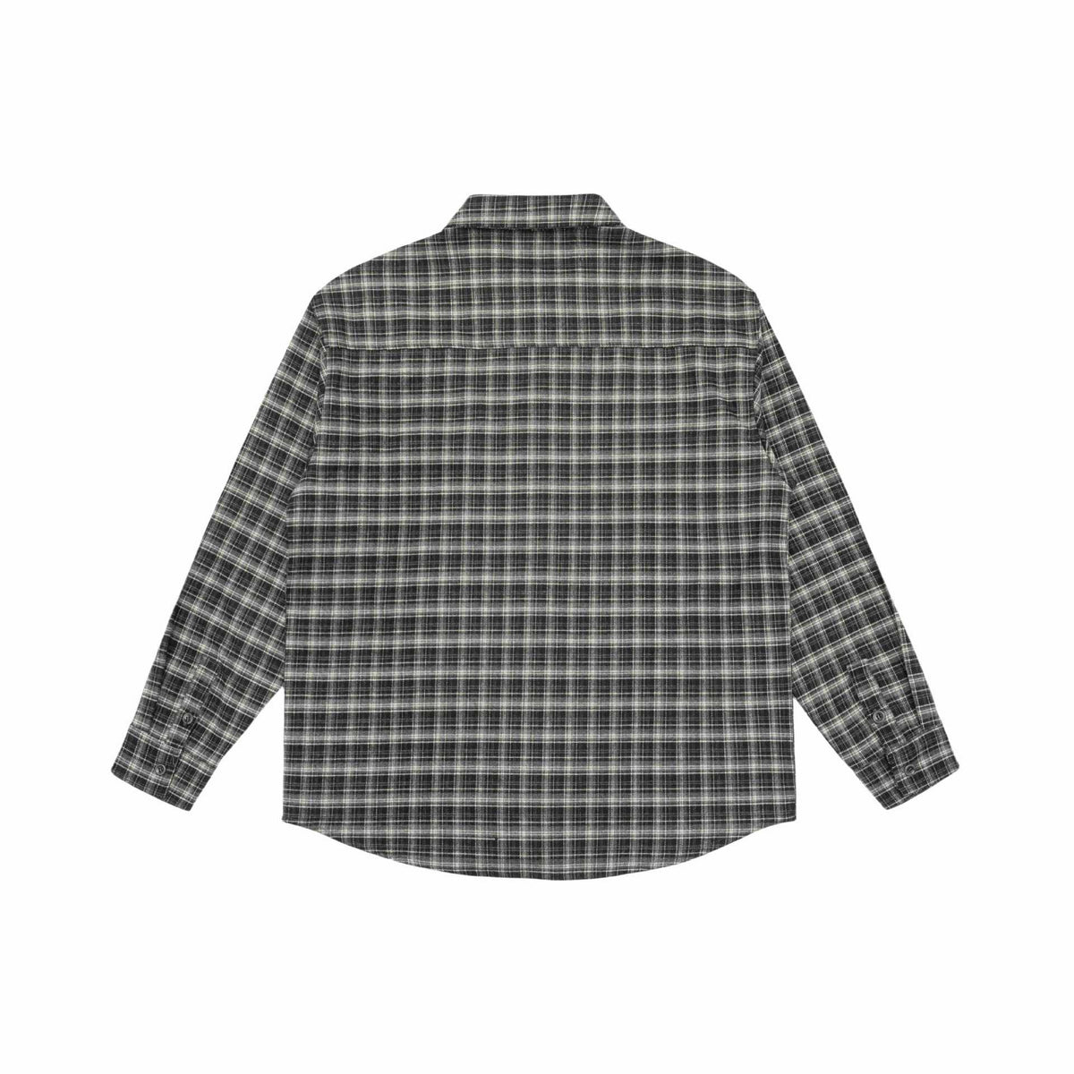 Basic Loose Color-Blocked Plaid Turn-Down Collar Long Sleeve Shirt