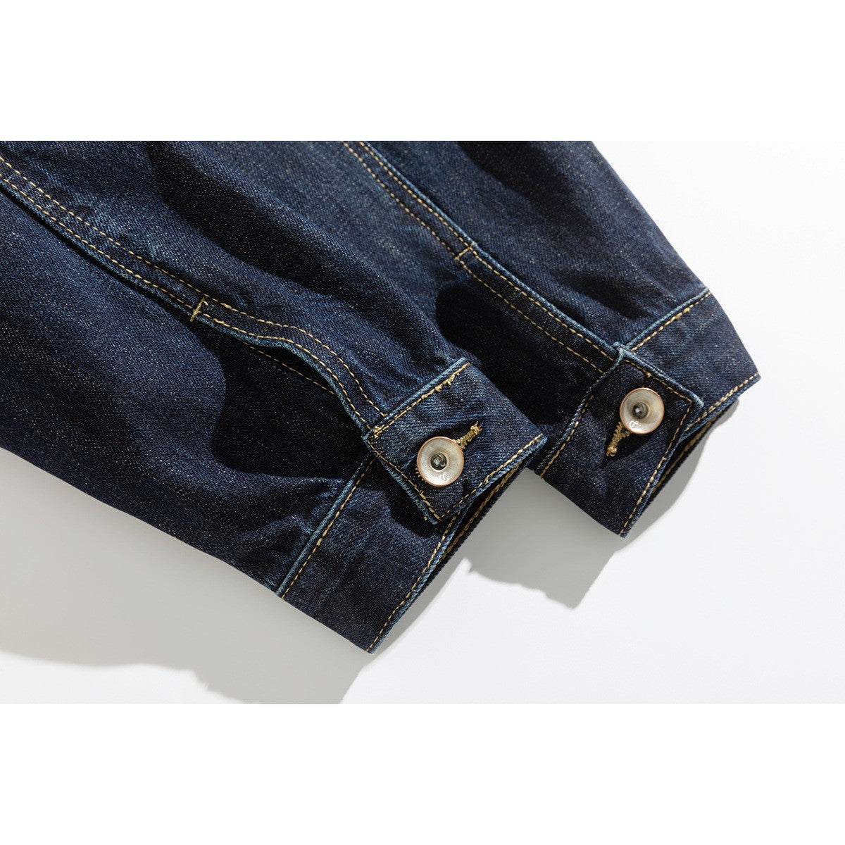 Tape Washed Denim Jacket for Men Loose Workwear Style Jacket