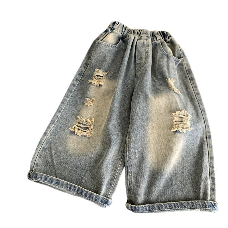 Children's ripped jeans for boys and girls