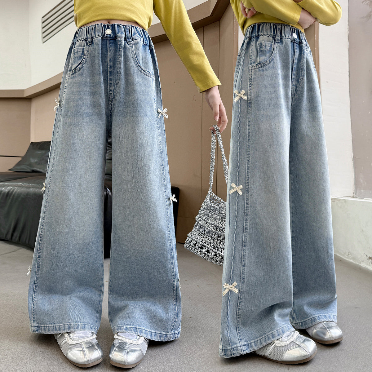 Girls' Denim Pants Leg Pants for Kids