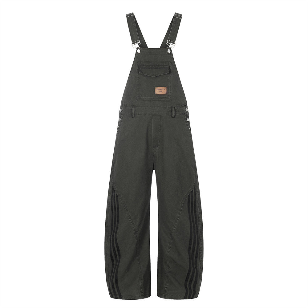 Strap denim pants