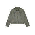 Washed denim collar jacket
