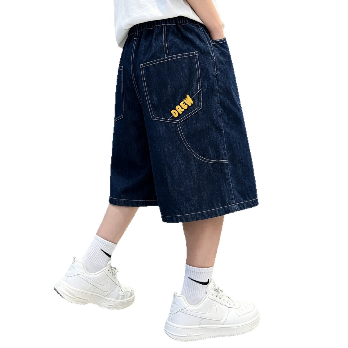Casual Boy's Denim Shorts Lightweight Mid-Length Pants for Kids