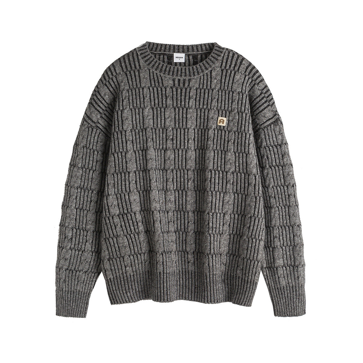 Jacquard sweater loose pullover knitted sweater