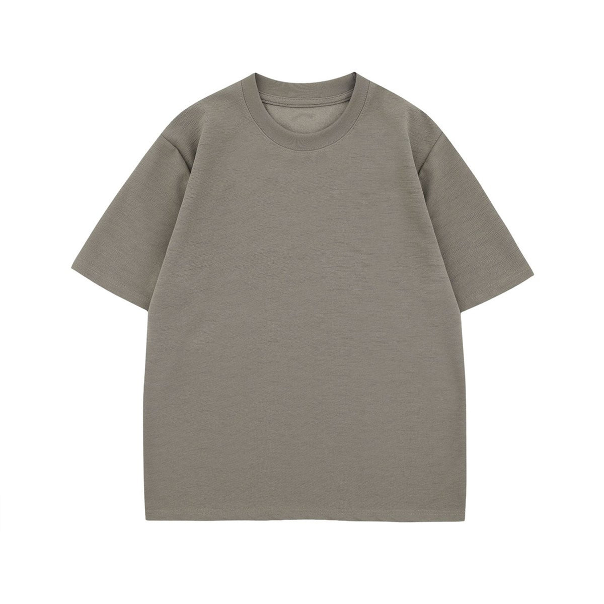 Solid Color Simple Round Neck Short Sleeve T-Shirt Men's Oversize Casual Versatile Couple Top