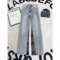 Deconstructed Plaid Patchwork Denim Pants for Men
