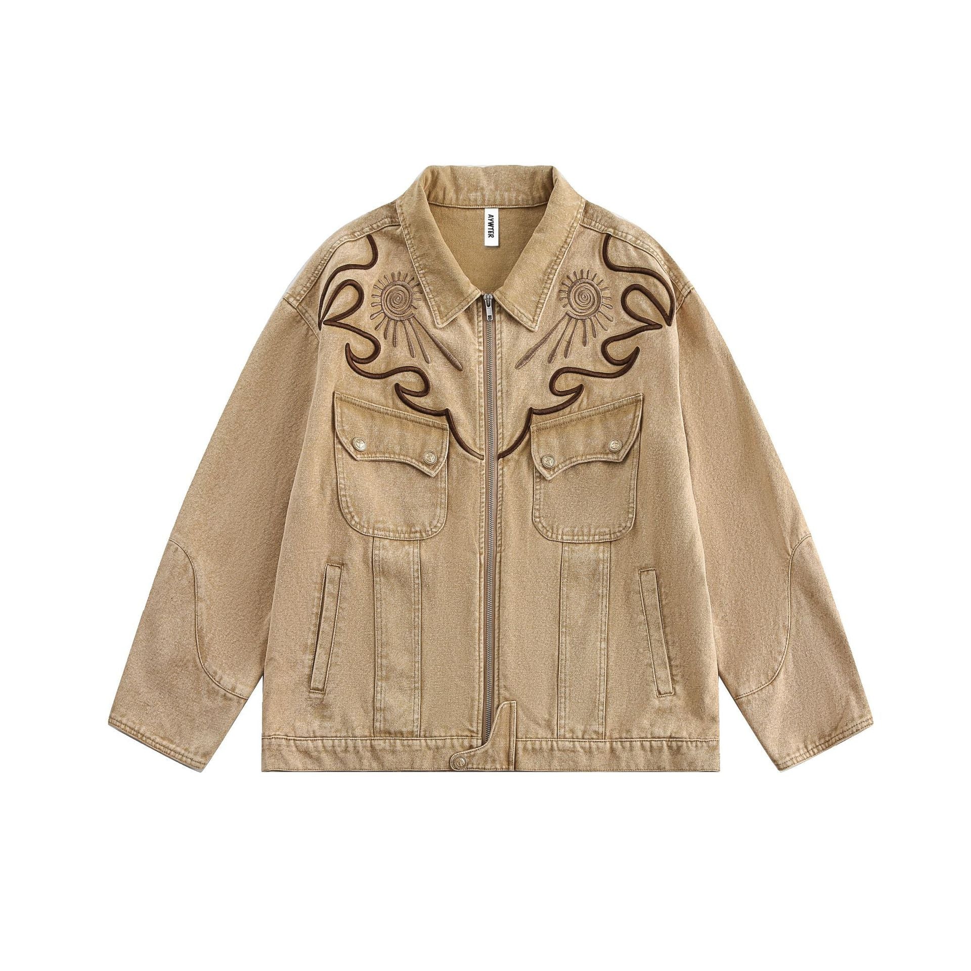 Embroidered denim jacket jacket