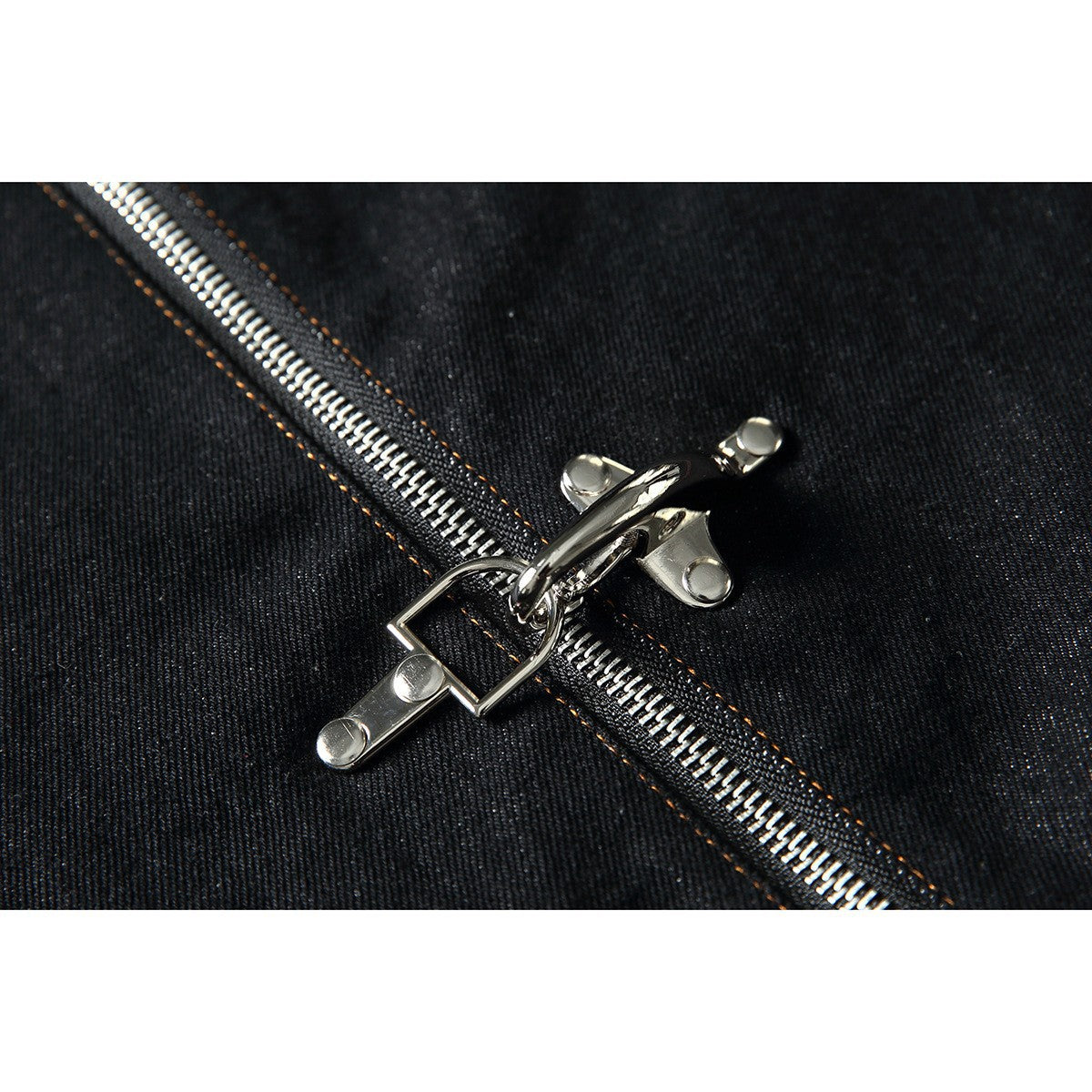 Denim Work Jacket for Men, Flight Snap Closure, Stand Collar, Denim Coat