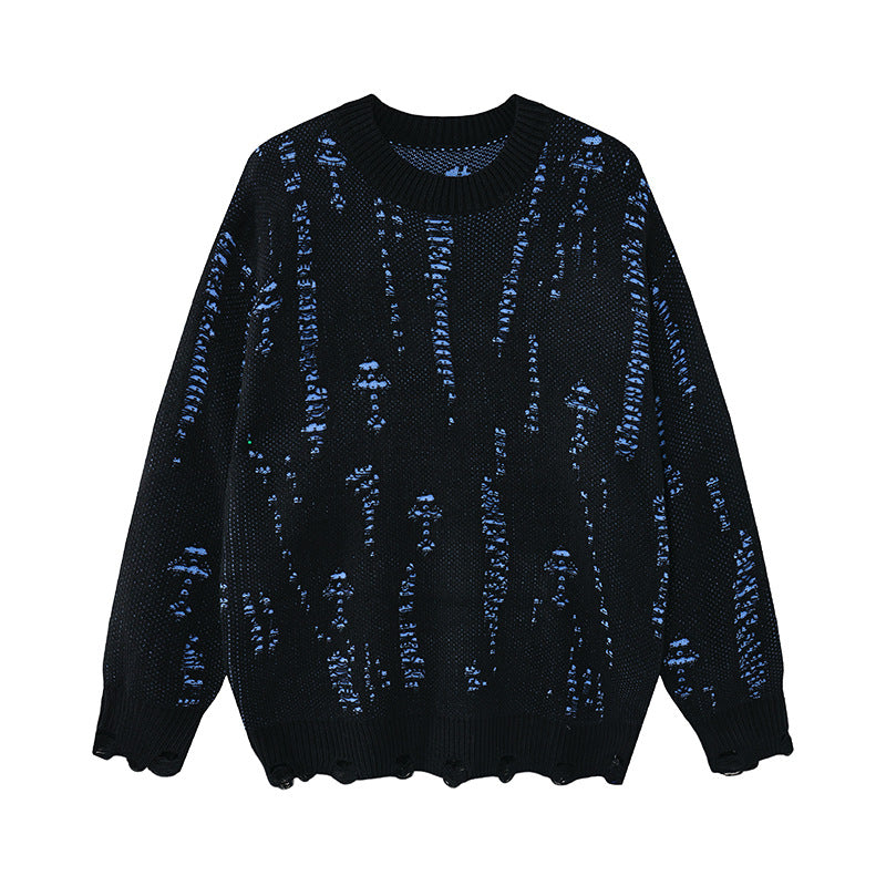 Gradient spray sweater