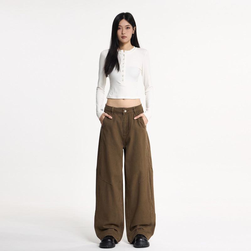 Casual Baggy Cargo Pants for Men and Women Retro Washed Loose Fit Tapered Leg Pants, Unisex Streetwear Style