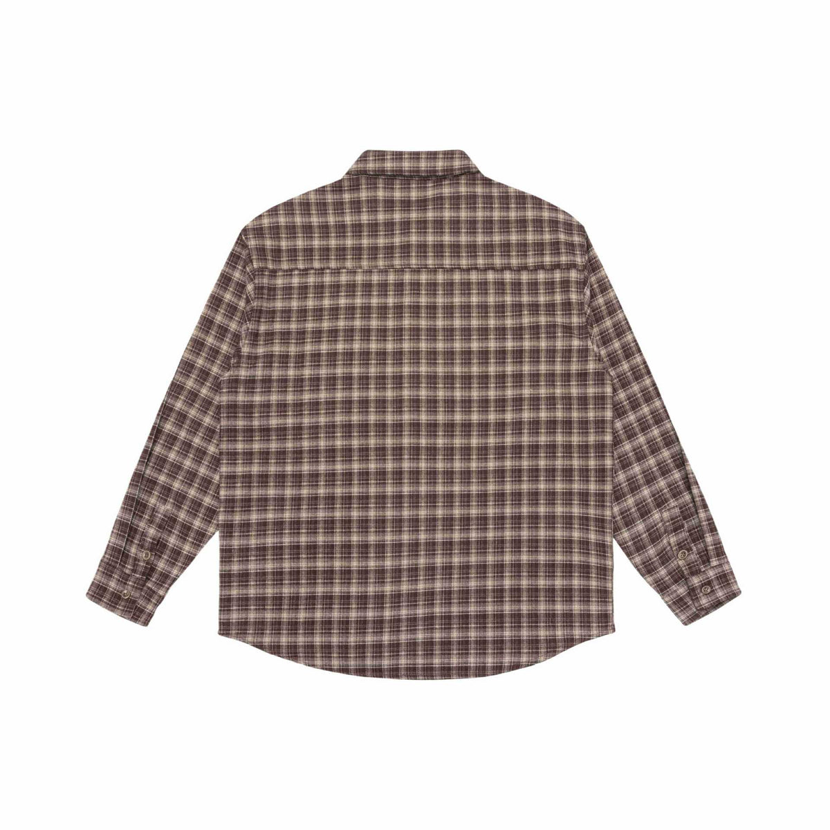 Basic Loose Color-Blocked Plaid Turn-Down Collar Long Sleeve Shirt