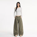 Casual Baggy Cargo Pants for Men and Women Retro Washed Loose Fit Tapered Leg Pants, Unisex Streetwear Style