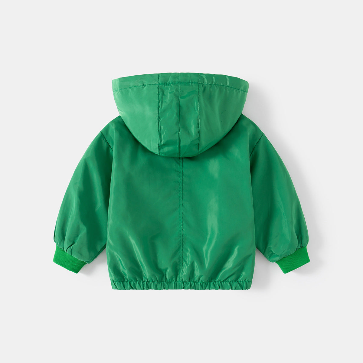 Fall New Boys' Fleece-Lined Jacket Casual Cute Jacket Hooded Windbreaker