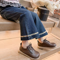 Kids Leopard Print Flared Denim Pants