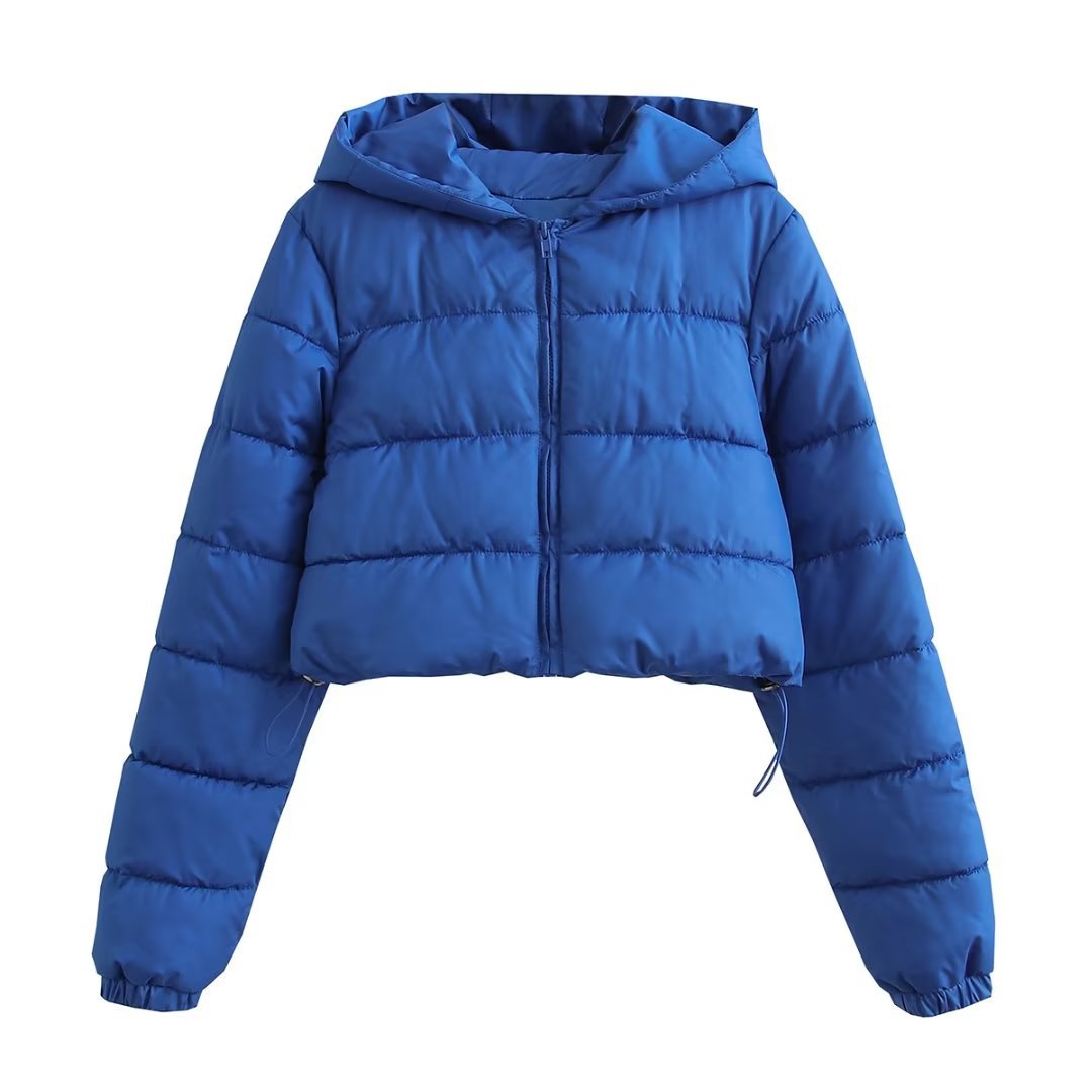 Short hooded cotton jacket for women