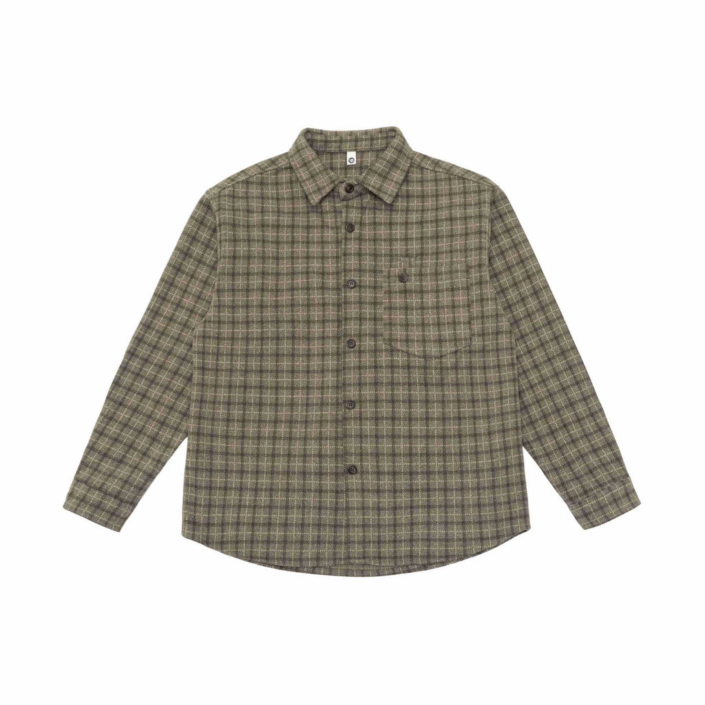 Loose Casual Preppy Style Brushed Plaid Long Sleeve Shirt for Men