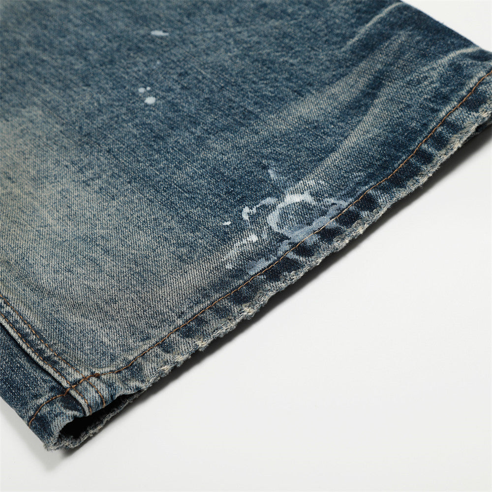 Washed denim jeans