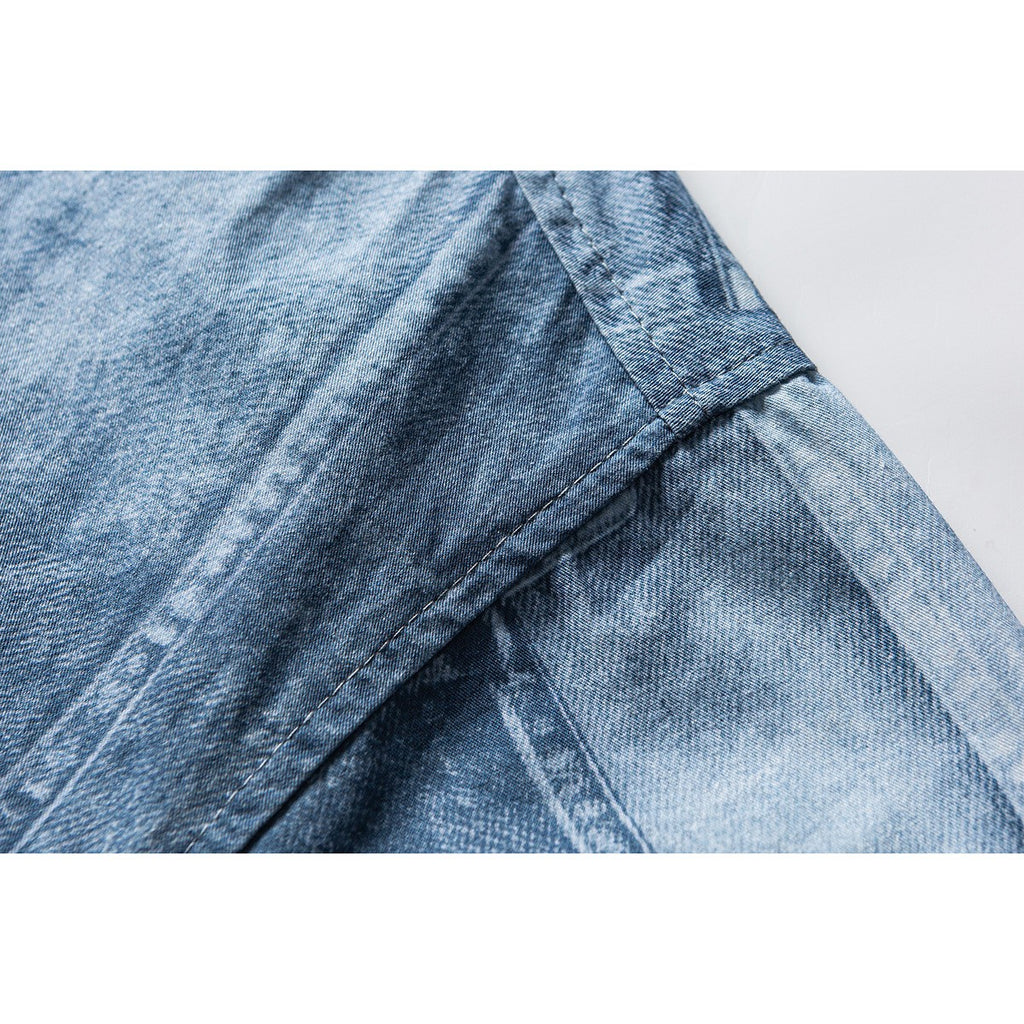 Streetwear Casual Oversized Denim Shirt for Men