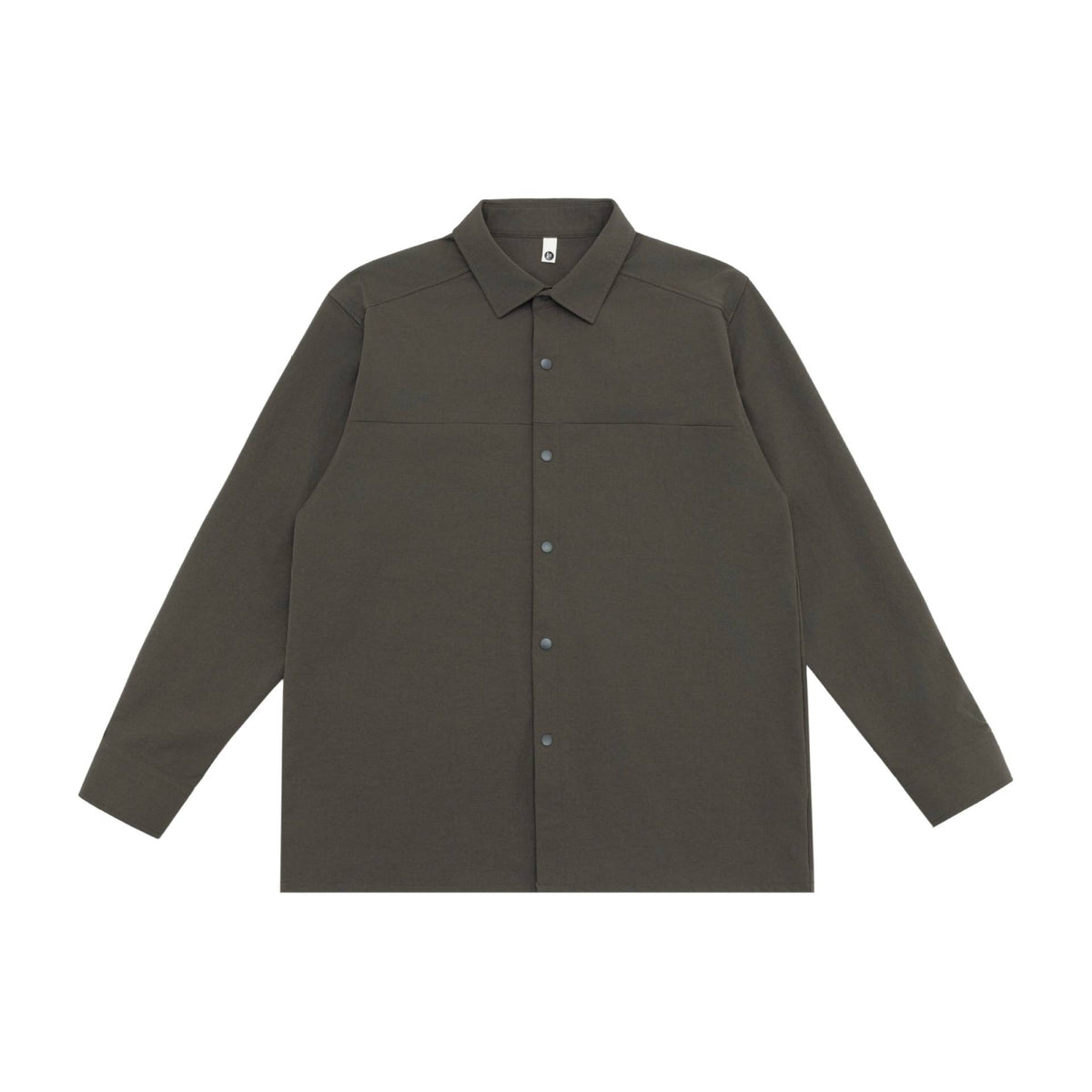 Utility Single-breasted Button-up Shirt for Men, Commuter Turn-down Collar Shirt