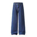 Leg Denim Pants for Men Original Dark Blue Denim Jeans