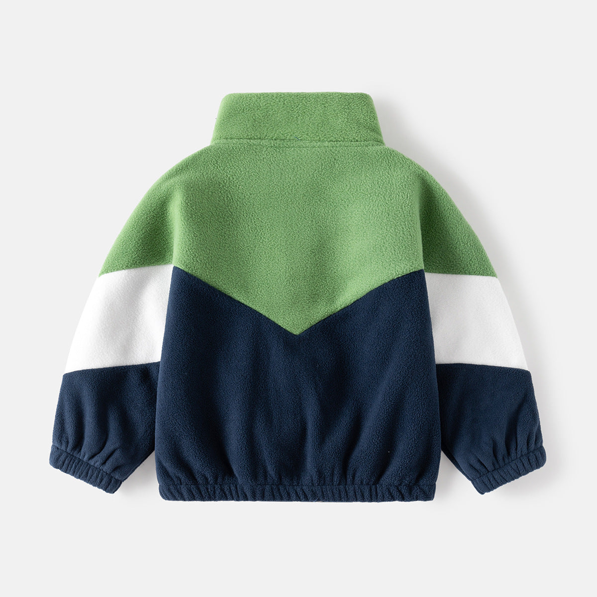 Fleece Jacket for Boys Color-block Casual Outerwear Kids' Warm Coat