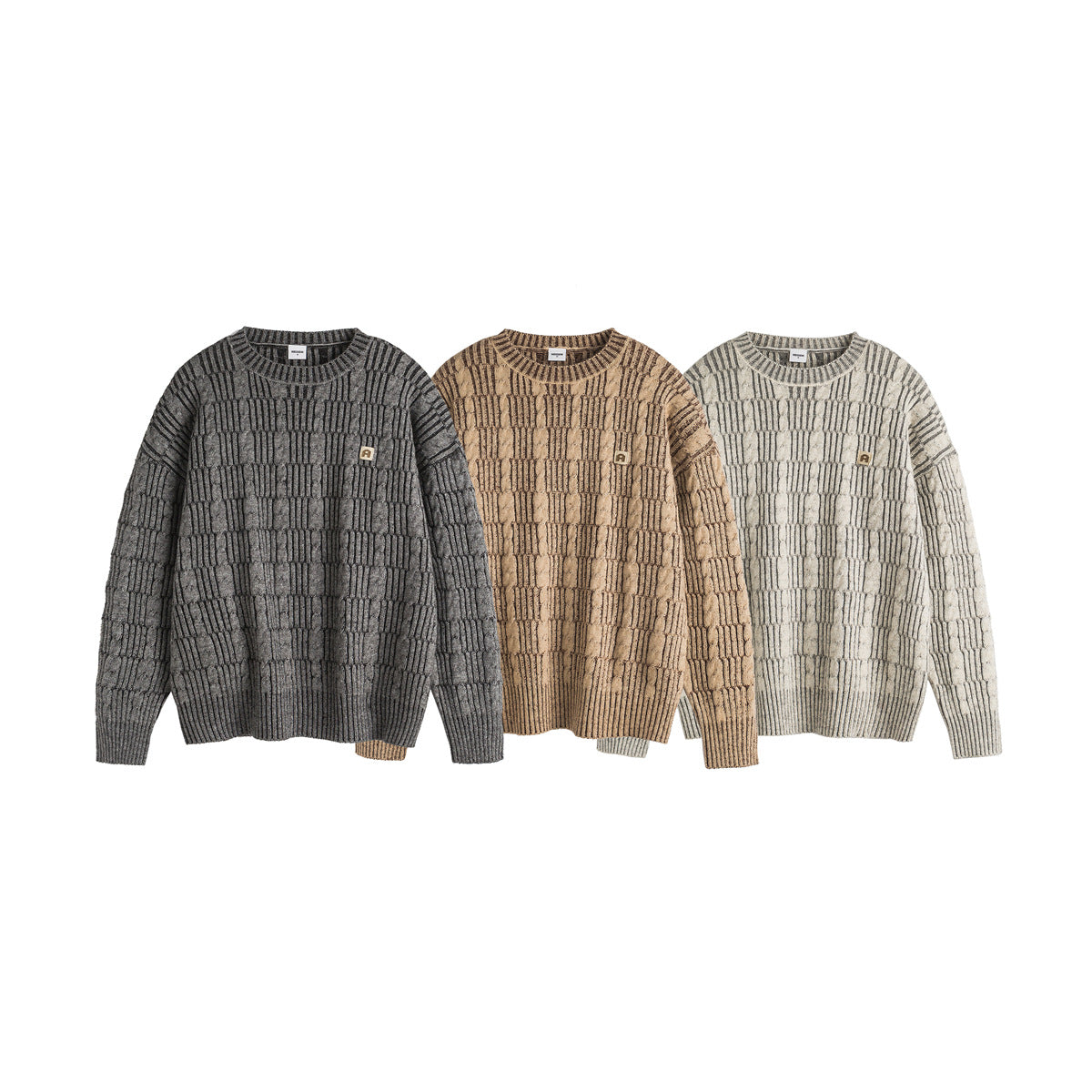 Jacquard sweater loose pullover knitted sweater
