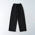 Drawstring straight leg pants, long pants for women