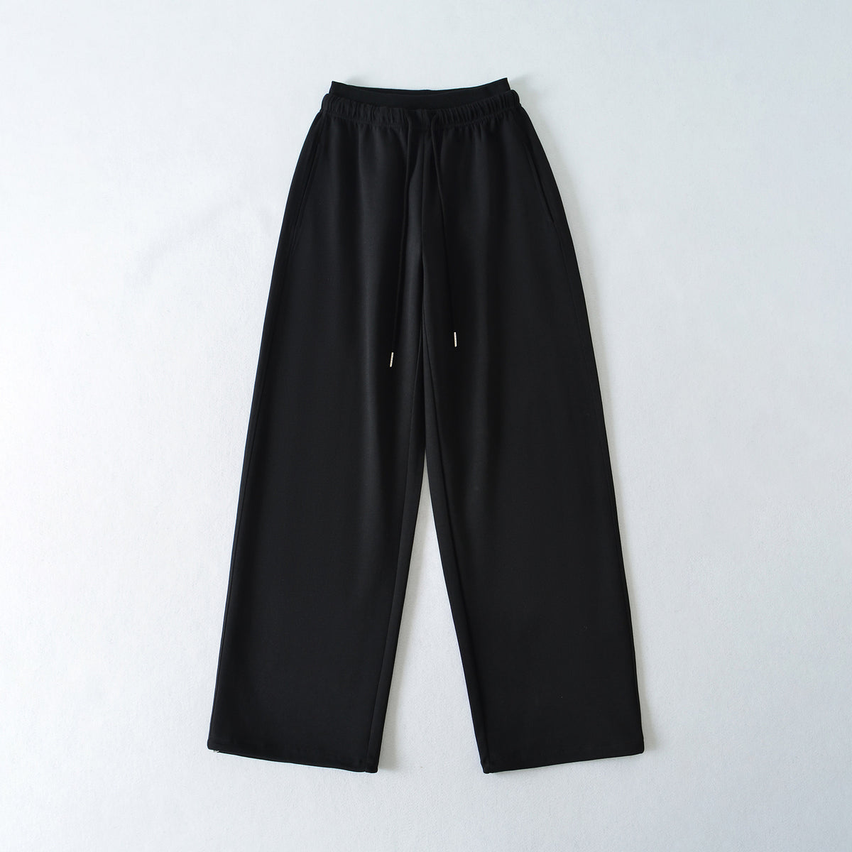 Drawstring straight leg pants, long pants for women