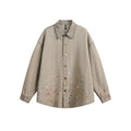 Splashing ink to wash denim loose fitting shirts for men and women