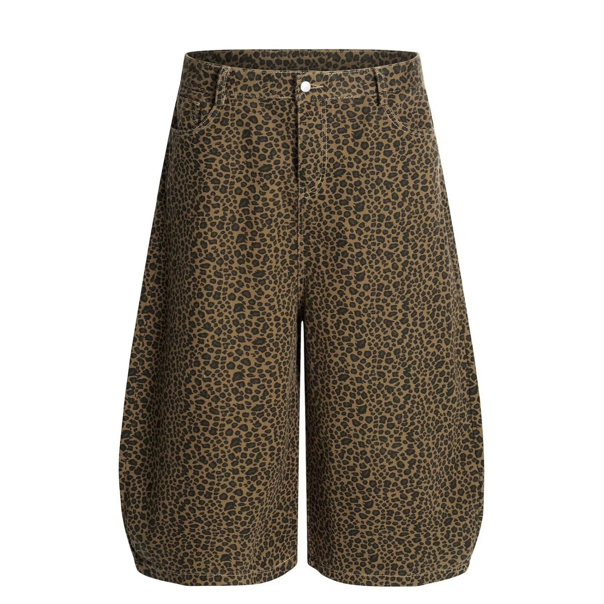 Vintage Leopard Print Casual Pants Leg Long Pants for Women