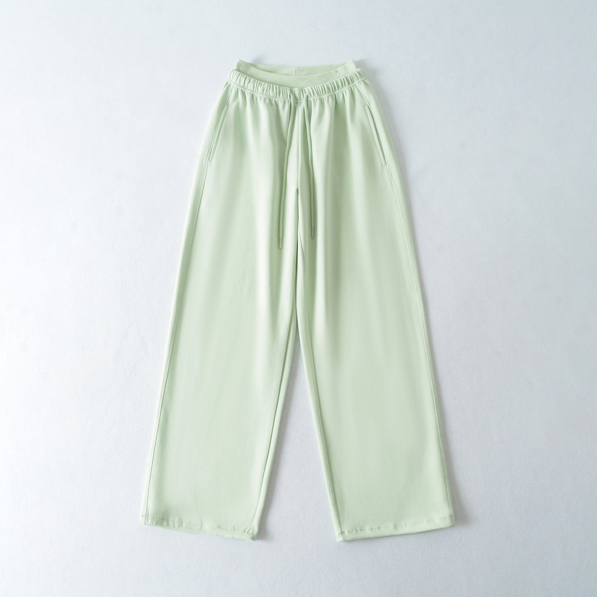 Drawstring straight leg pants, long pants for women