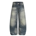 Washed denim jeans