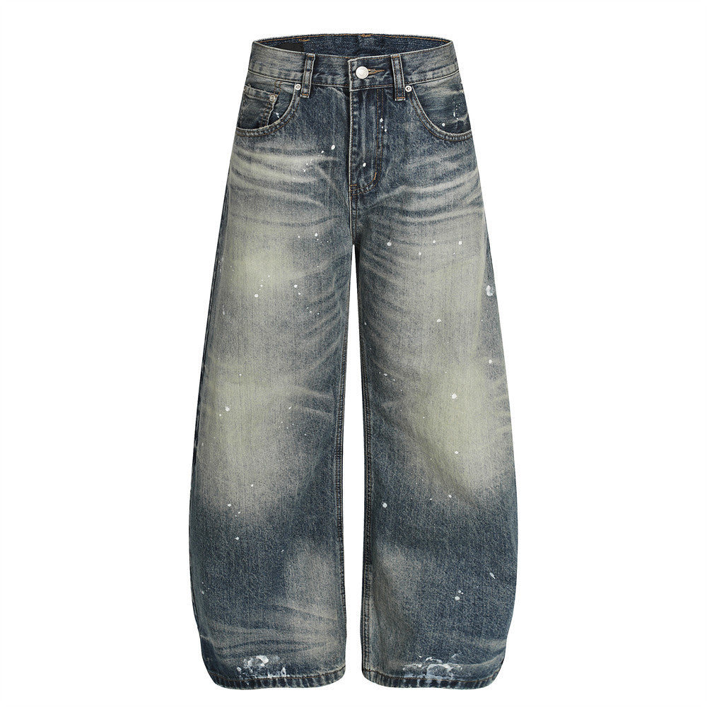 Washed denim jeans