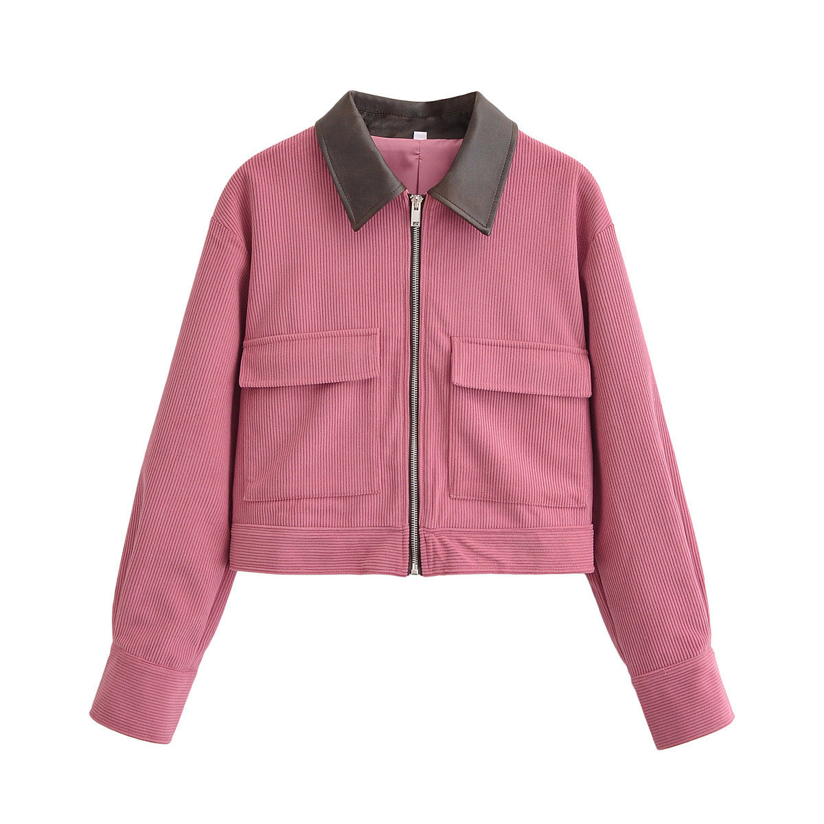 Corduroy fur collar jacket for women