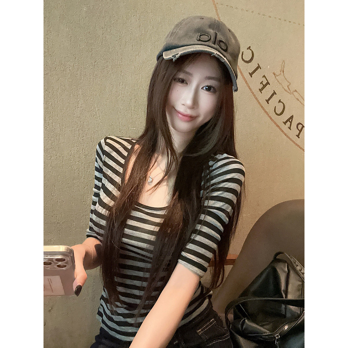 Tencel Stripe T-Shirt for Women