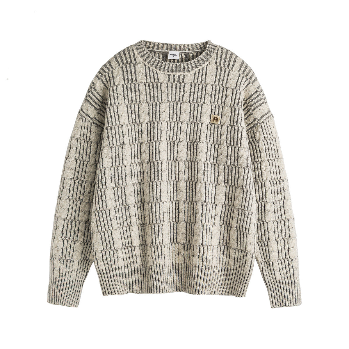 Jacquard sweater loose pullover knitted sweater