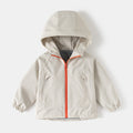 Children's Hooded Zip-Up Jacket with  Letter Design, Outdoor Spring Coat for Boys Medium to Large Sizes