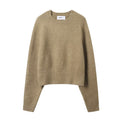 Knitted short pullover sweater