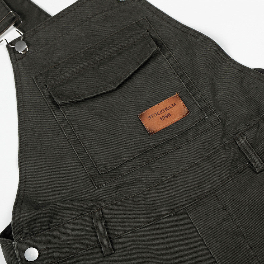 Strap denim pants